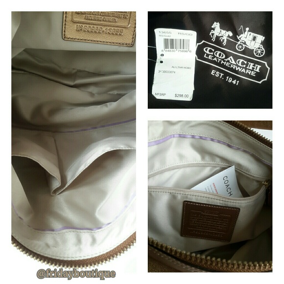 New Rare Coach Leather Rose Gold Handbag - Picture 4 of 4